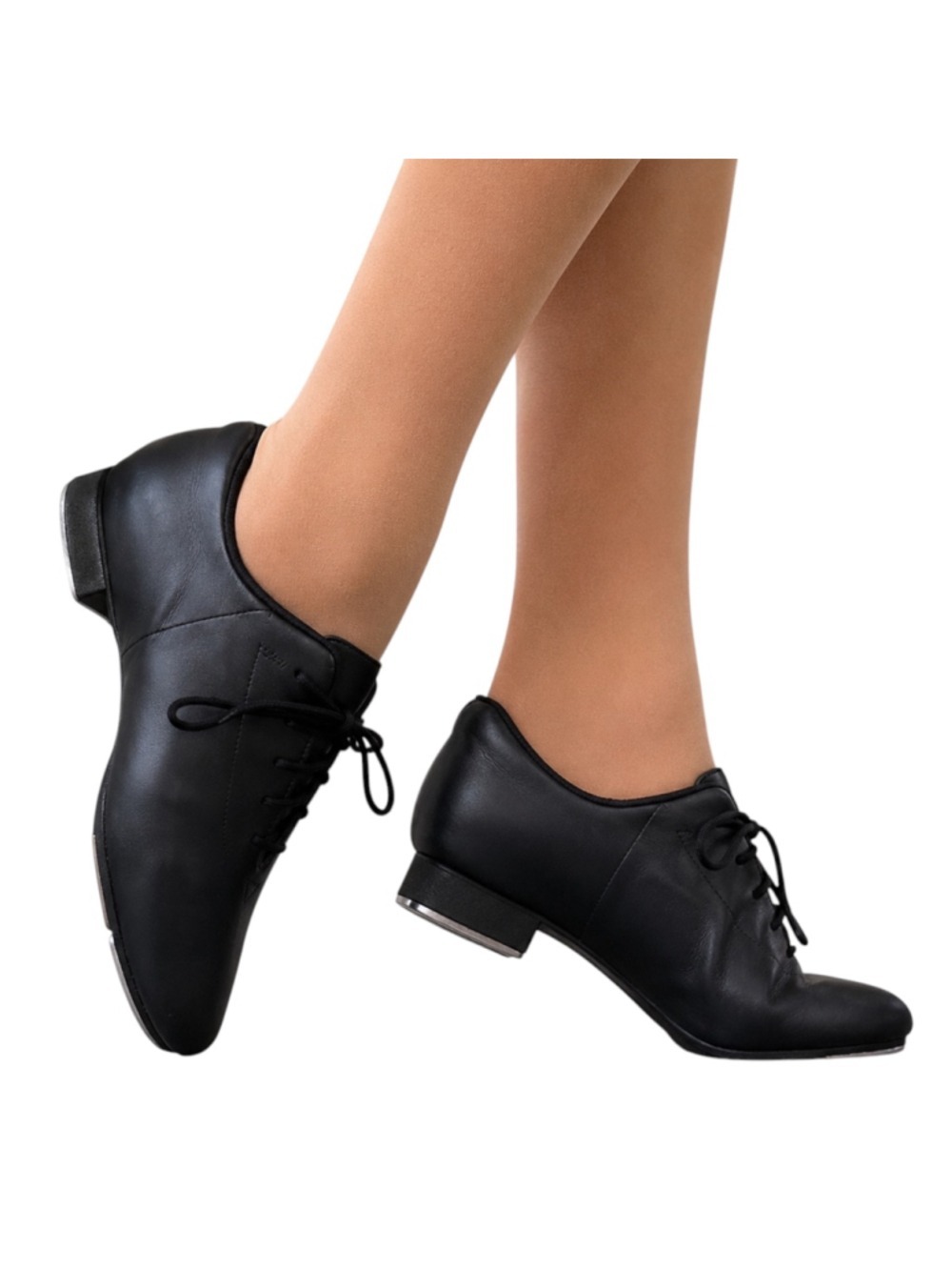 Bloch S0321L Mega Black Leather Lace Up Jazz Tap Shoes Size 11.5 Medium Width NI